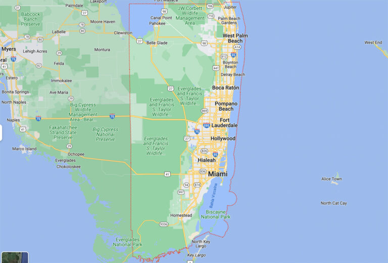 List of all cities in the Miami metropolitan area, along with their