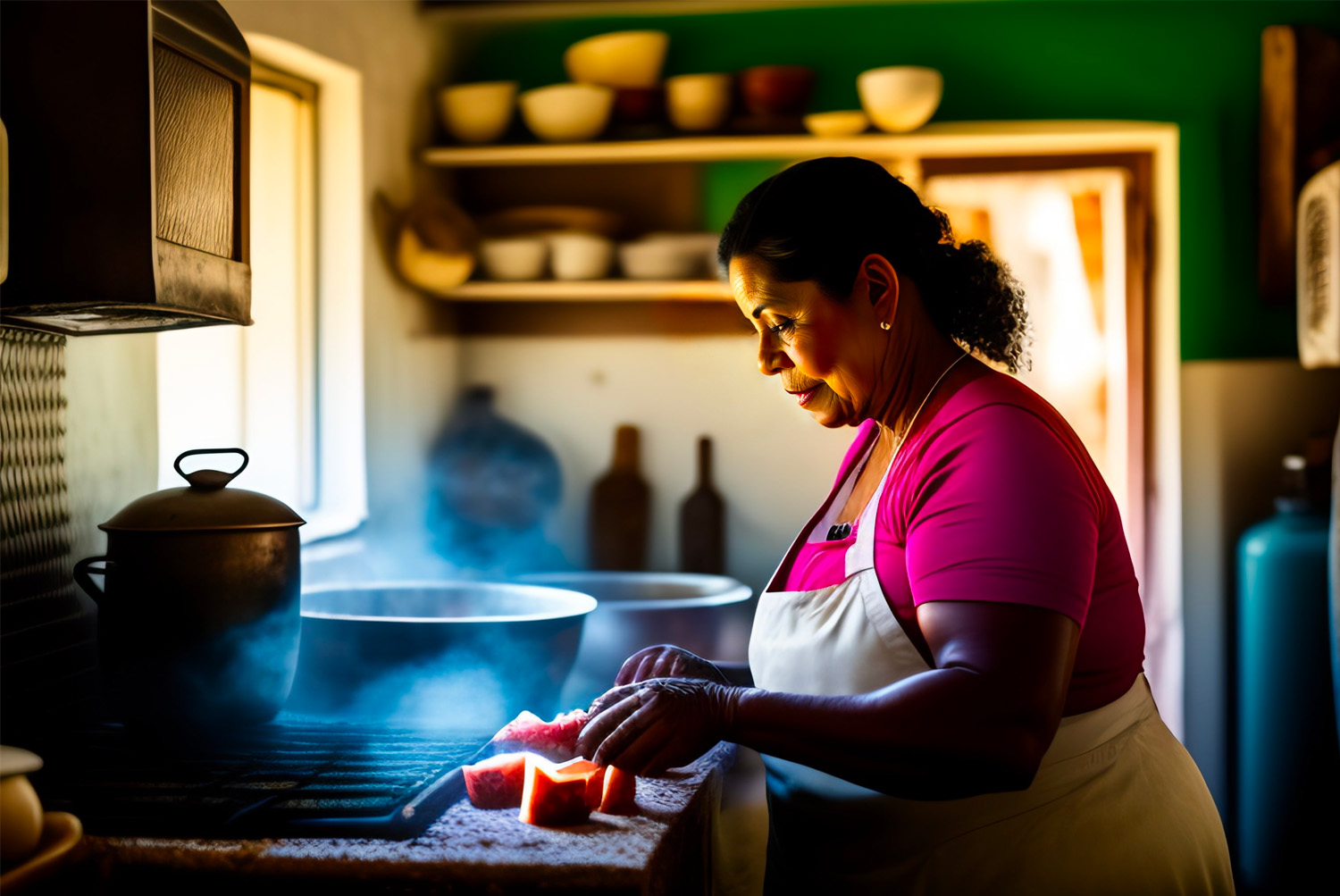 cuban woman in a kitchen